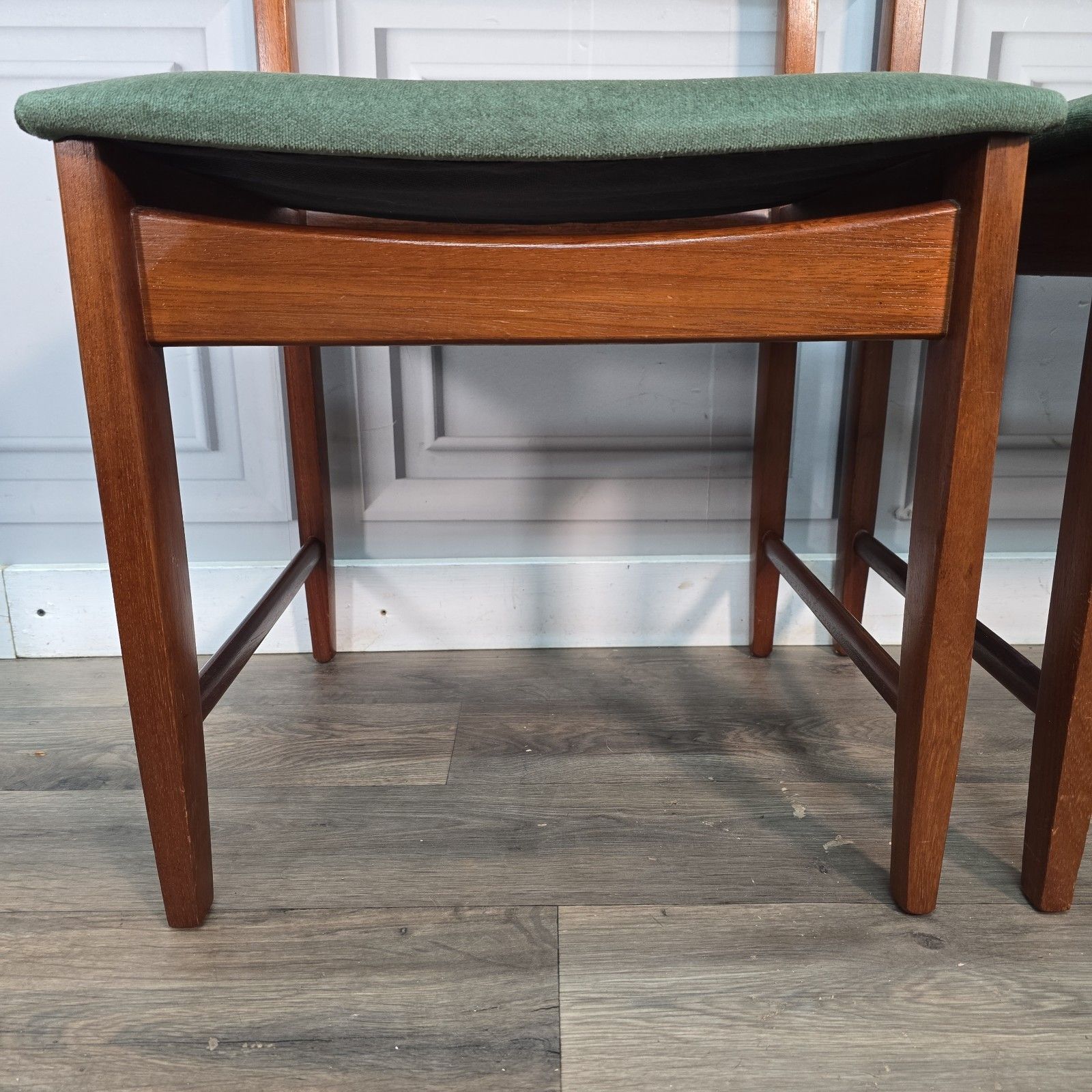 photo buy Mid Century Dining Chairs Vintage Solid Wood Teak 4 Danish Style Retro Mcm