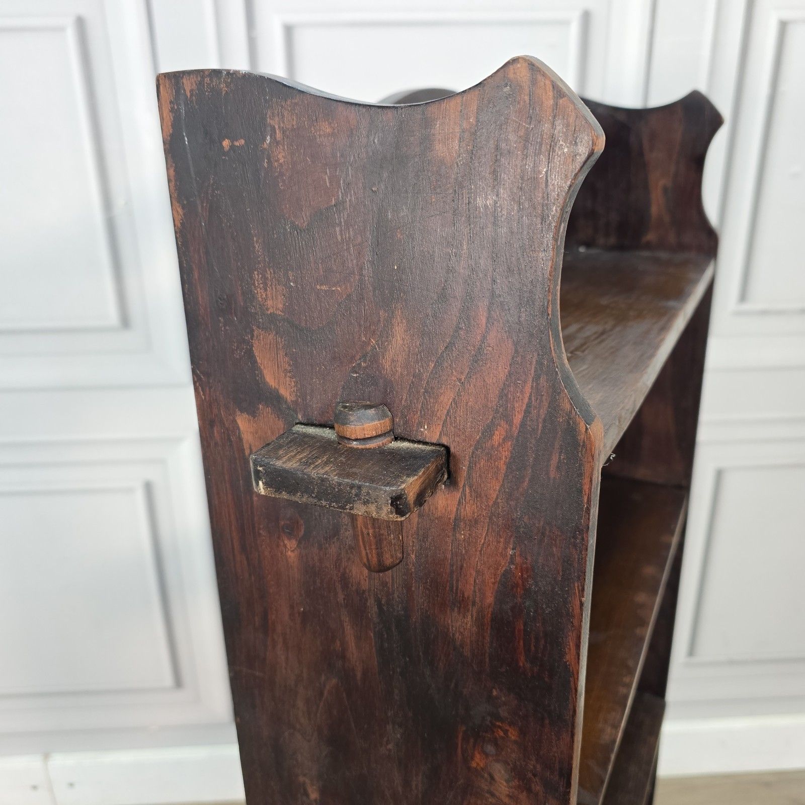photo for sale Antique Bookcase Open Shelving Unit Arts & Crafts Shelves Shelf Wood Vintage