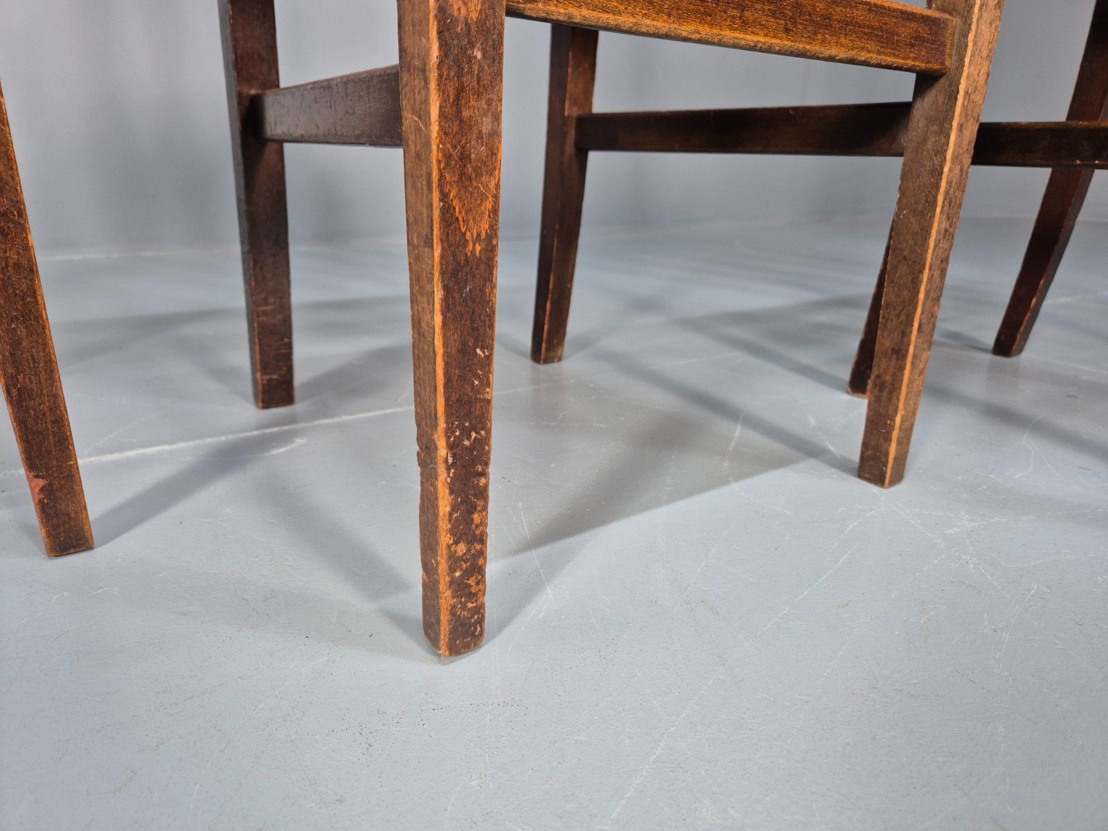 Furniture Vintage 1920s Dining Chairs Beechwood Solid Seats Robust Unusual Eb10704 Vdin photo
