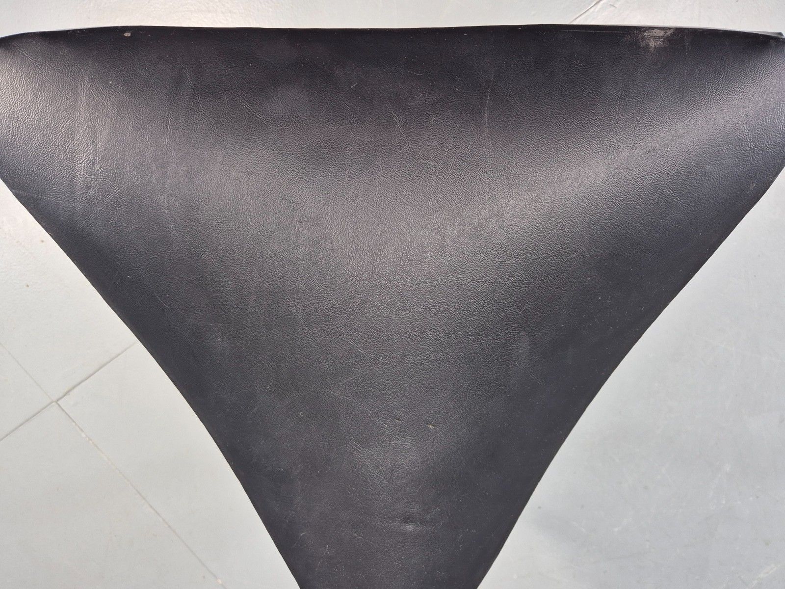photo buy Vintage Danish Mid Century Footstool Triangular Black Vinyl 1960s Retro Eb12152