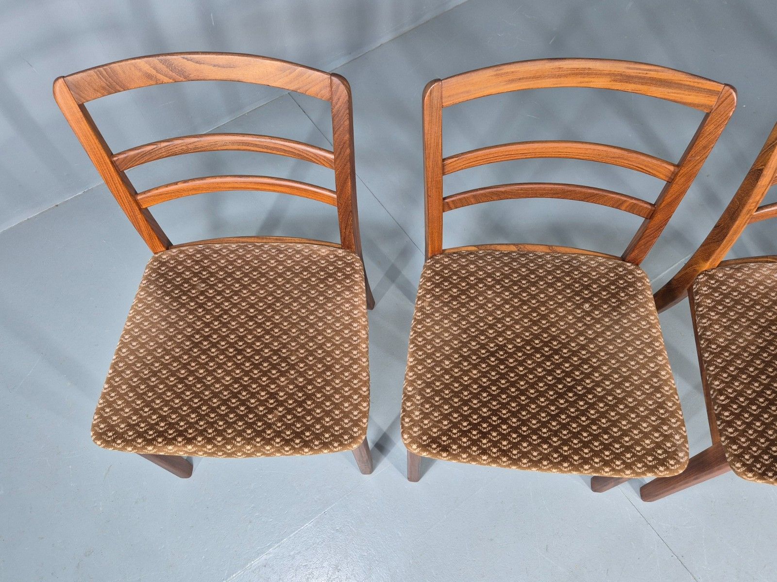 4 Vintage G Plan Dining Chairs  Ladder Back Original Seats Teak 1970s Eb12174 photo vinterior