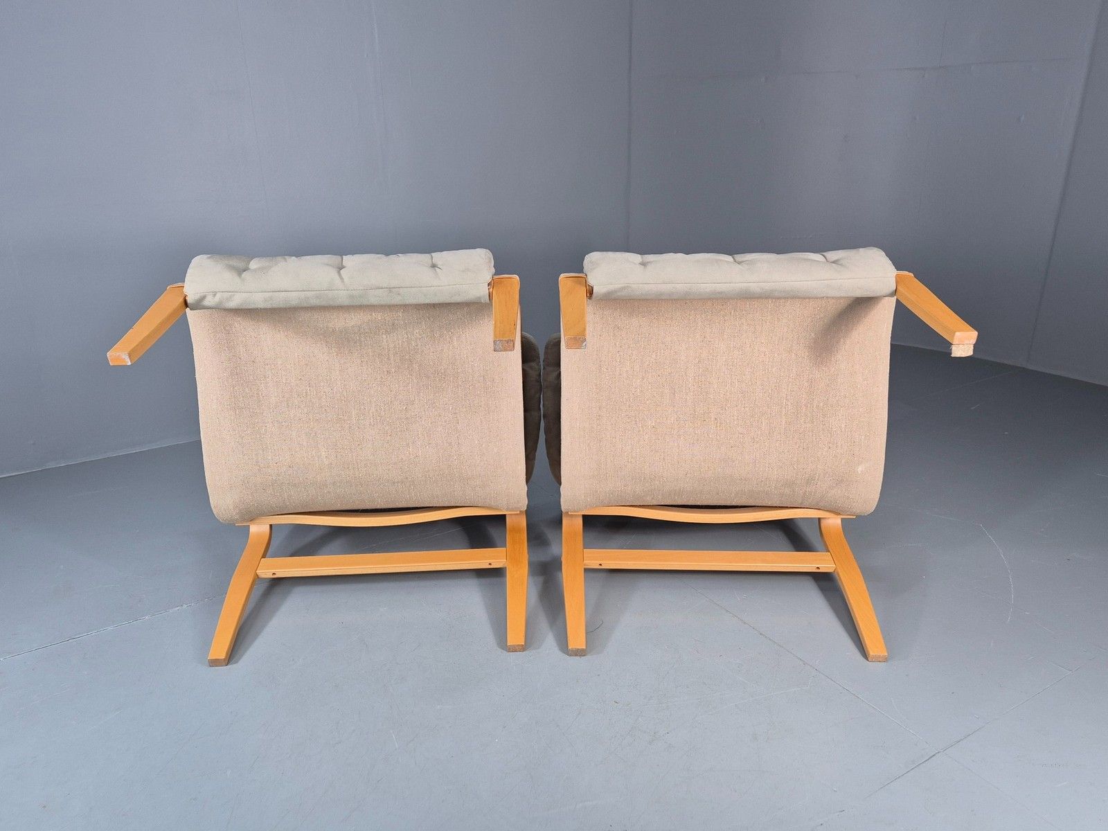 750.0 2 Pernilla Lounge Chairs Sweden Vintage Bruno Mathsson Blue Grey Eb11336 photo