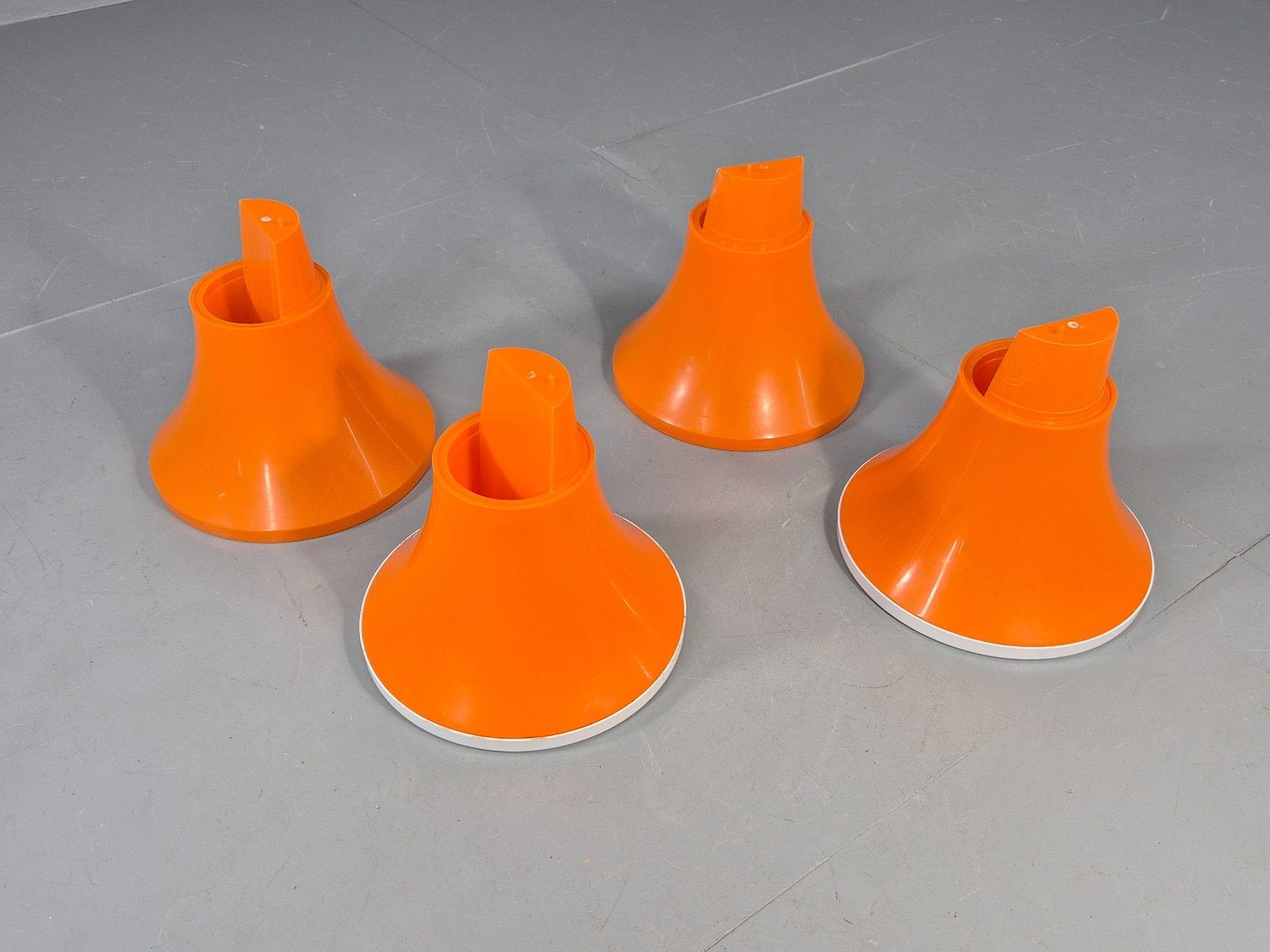 2 Vintage Orange And White Tam Tam Stools Retro 1960s Pop Art Eb12253 photo buy