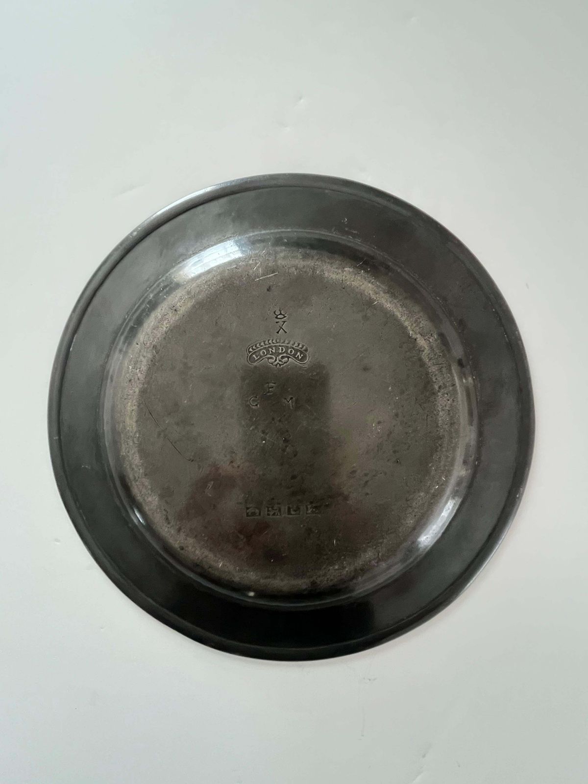 George III Tinnen Bord, Volledig Londen Gestempeld, Engels, ca. 1760 photo Woonaccessoires