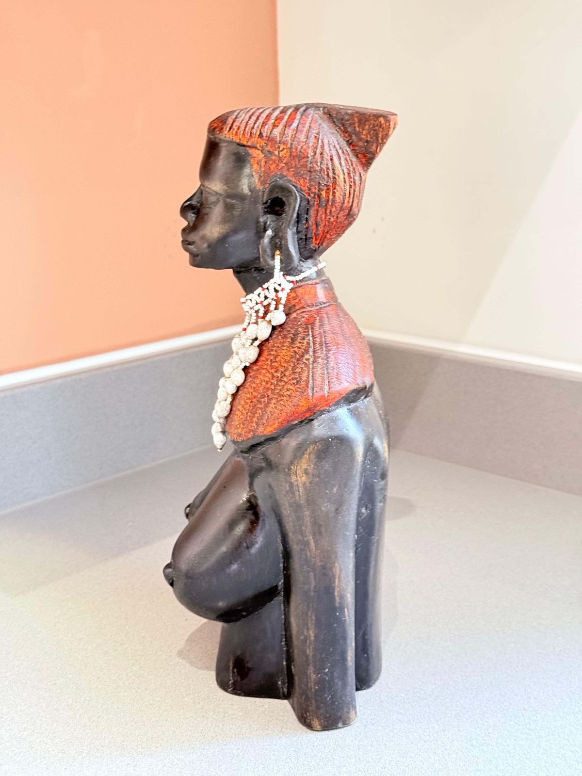 Large African Tribal Female Bust Sculpture, Hand Carved Ethnographic Art Figure photo 1223.0