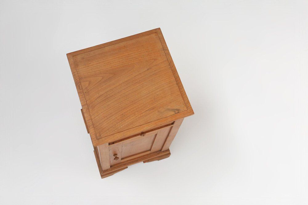 photo furniture Art Deco Nightstand In Pine Wood, France, 1930s