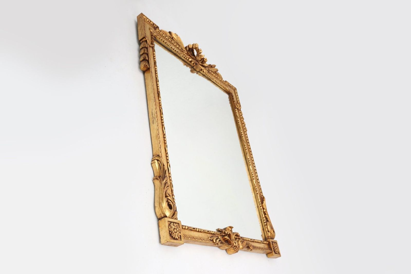 Home Decor Baroque Gilt Carved Wooden Wall Mirror, Belgium 1950s photo