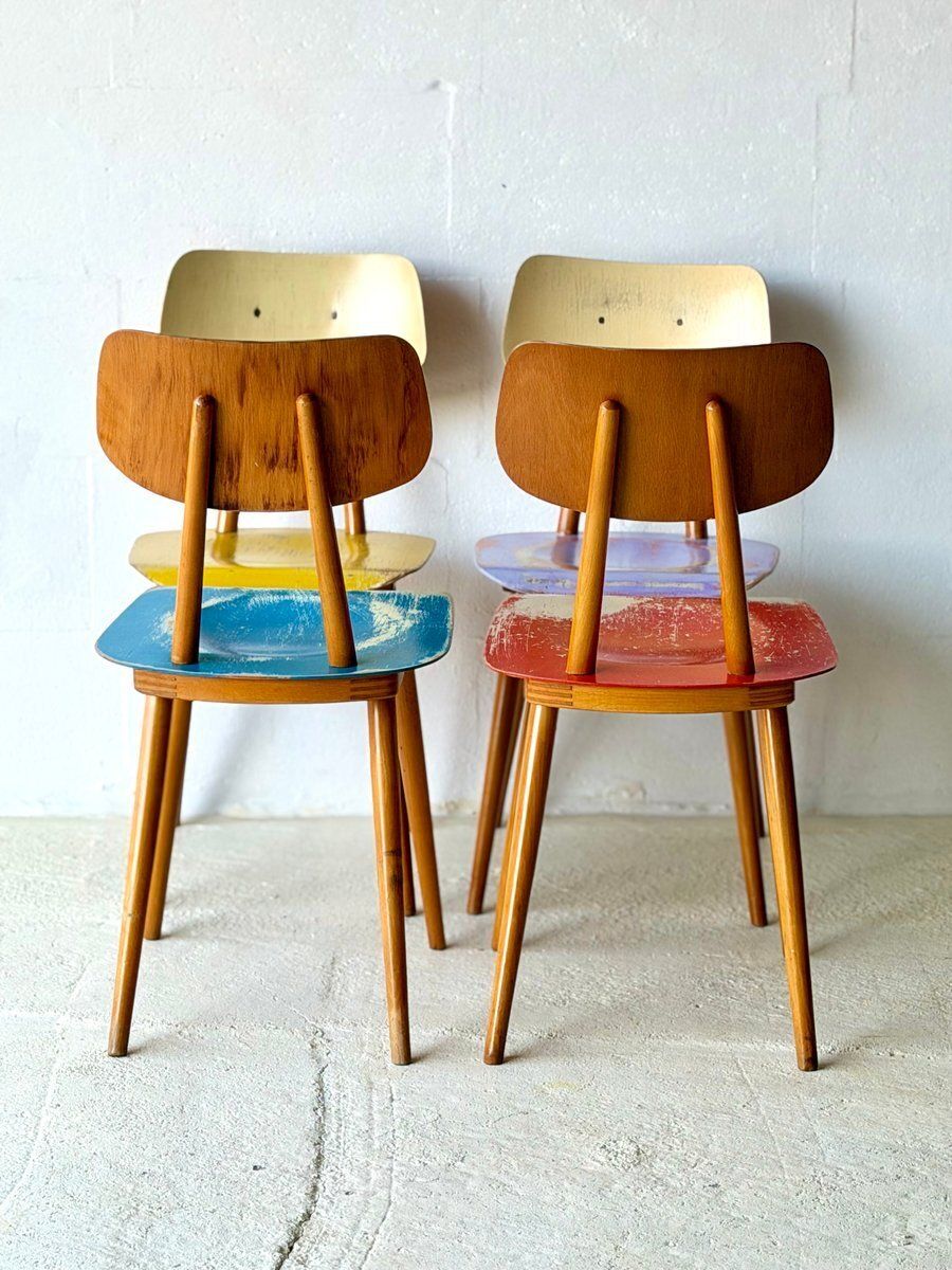 Eetkamerstoelen van Ton, 1960, set van 4 photo Meubels