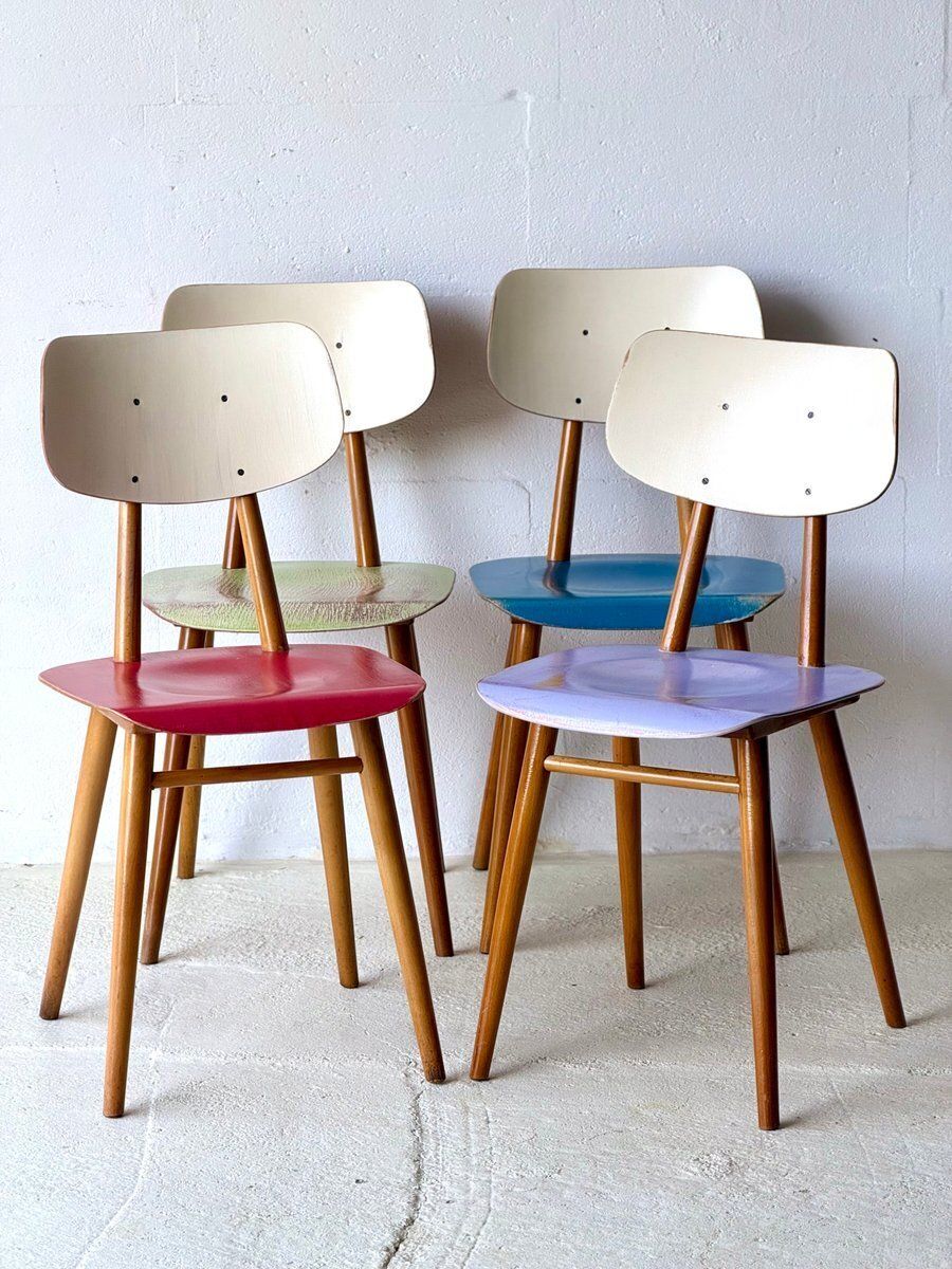 Bistrostoelen van Ton, 1960, set van 4