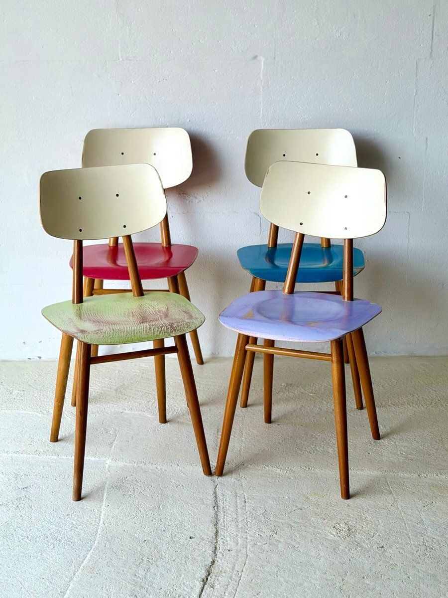 Bistrostoelen van Ton, 1960, set van 4 photo furniture