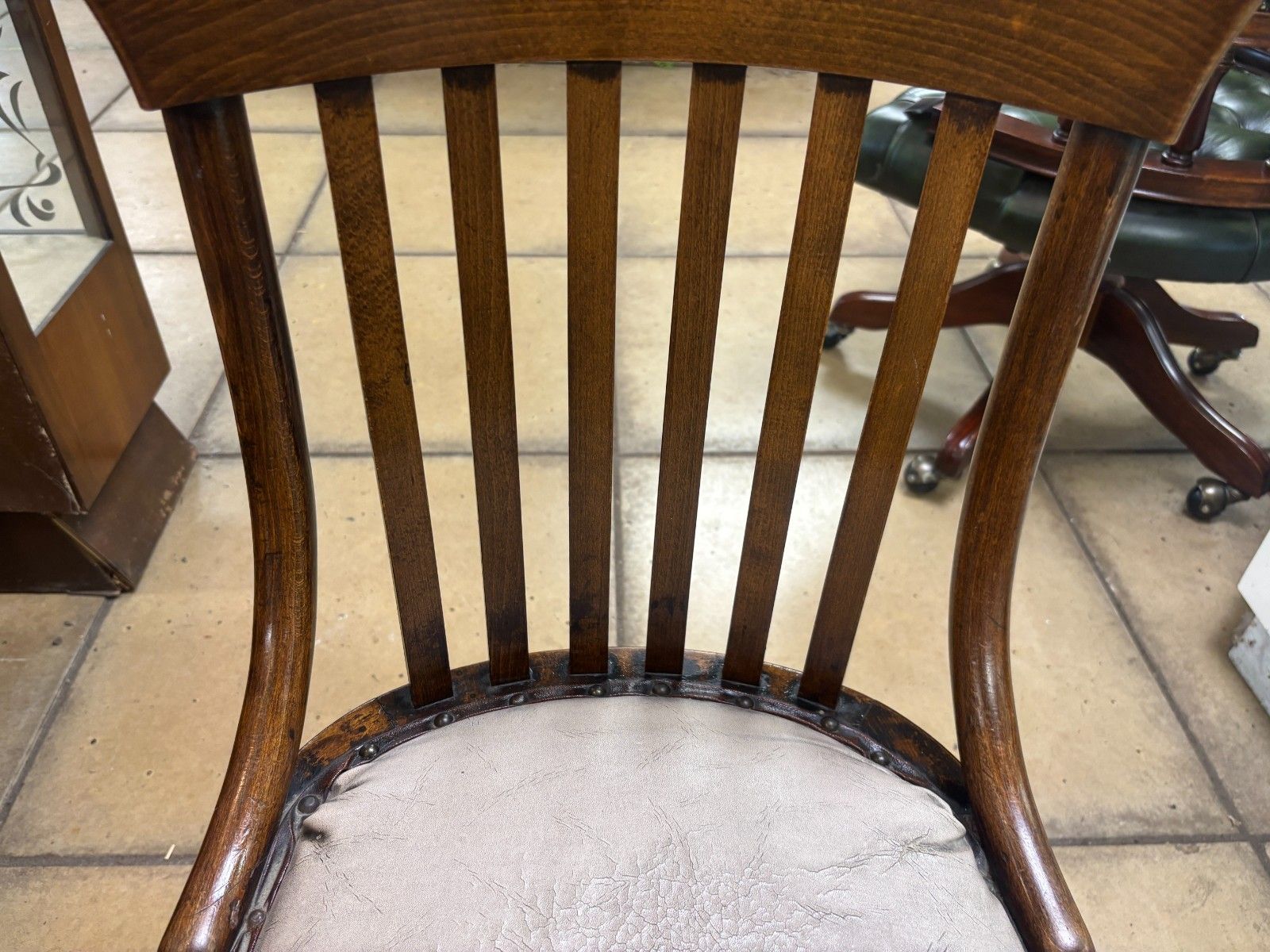 Antique Edwardian Oak Office Chair As Found photo for sale