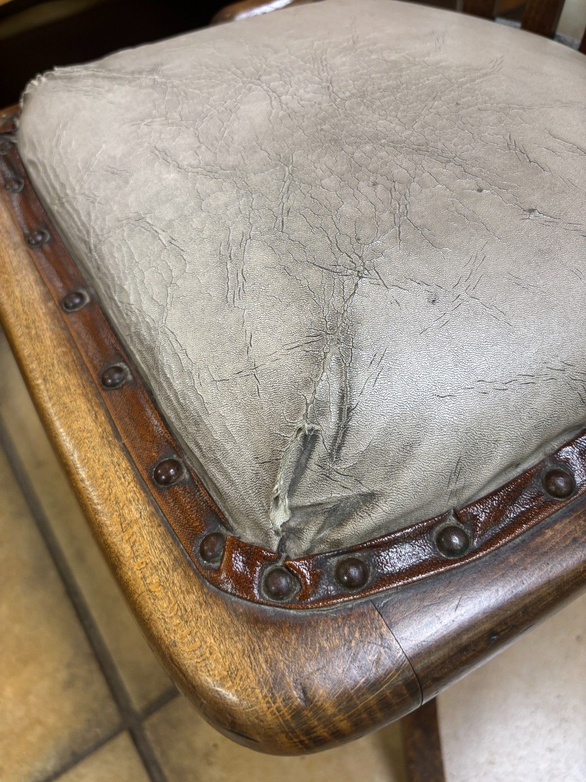 photo for sale Antique Edwardian Oak Office Chair As Found