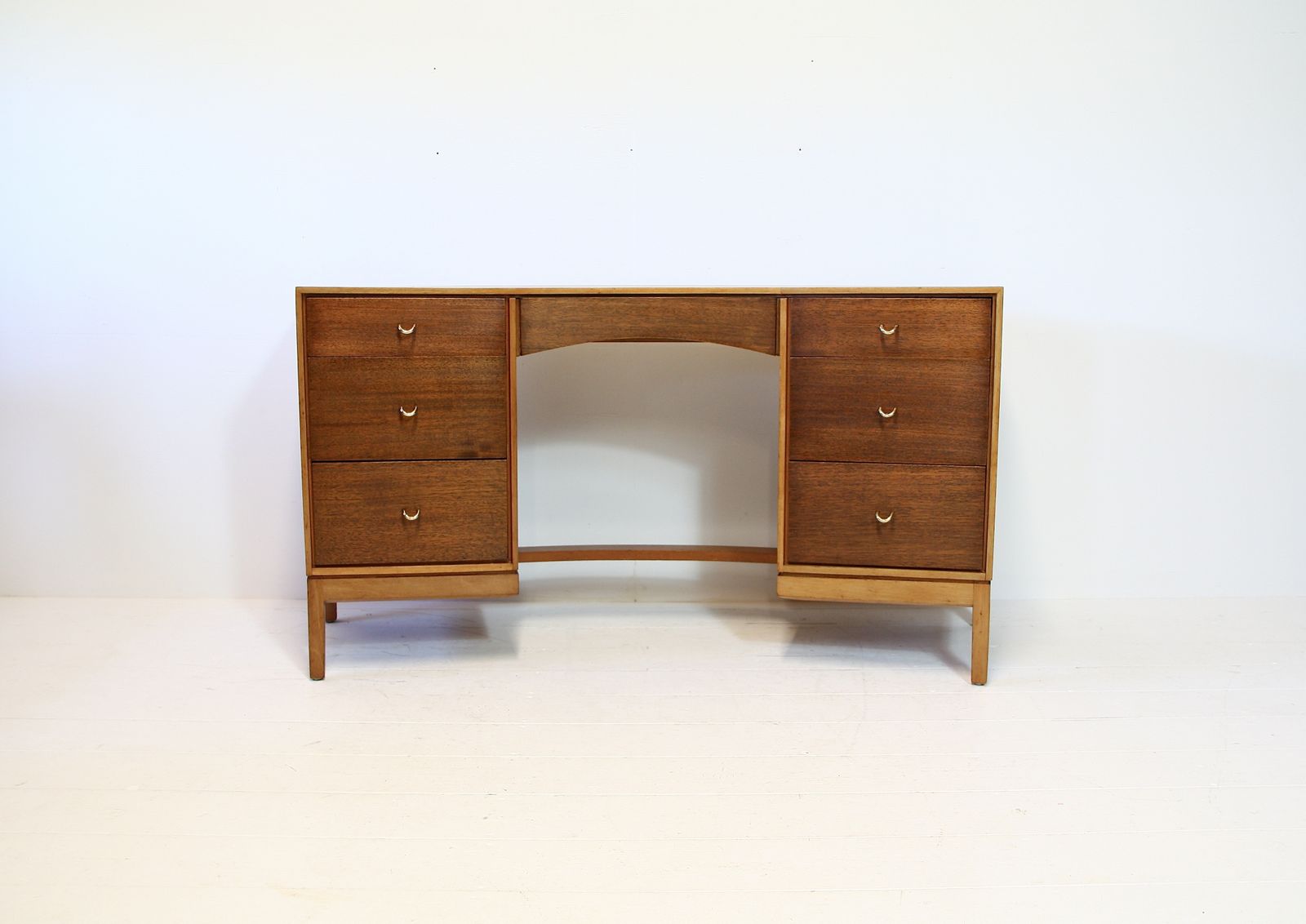 Vintage Walnut Desk By John & Sylvia Reid For Stag "Duet" 1960s photo furniture