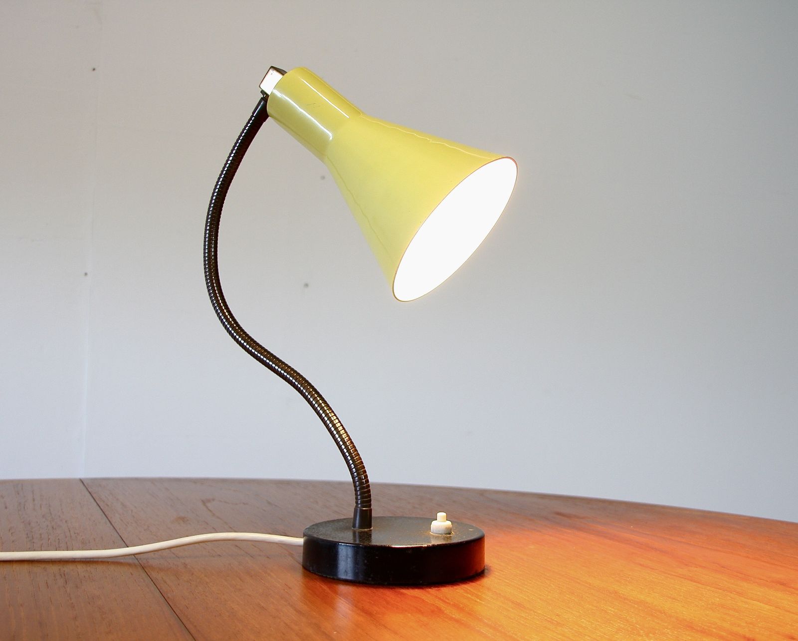 Lighting Mid Century Modern Yellow Gooseneck Lamp C.1960 photo