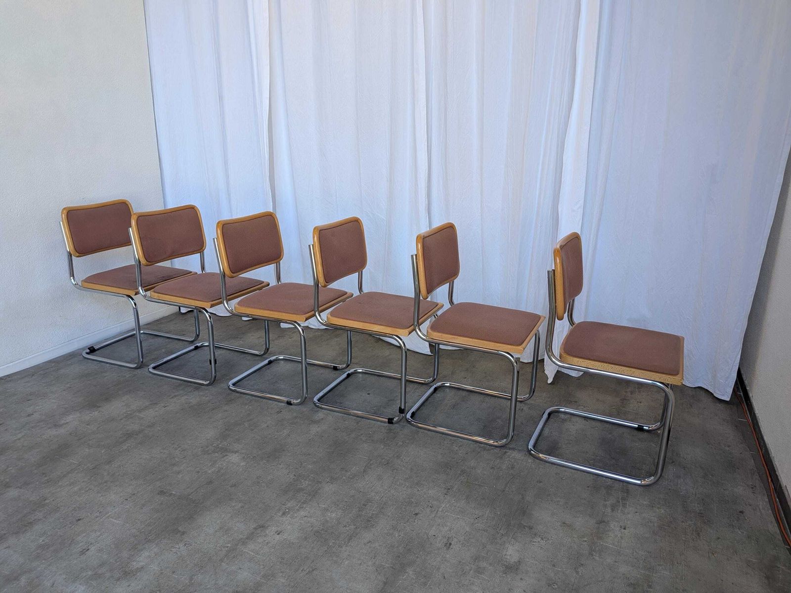 Set Of 8 Vintage Cesca Chairs By Bene Austria, Mid Century Chrome Dining Chairs photo buy