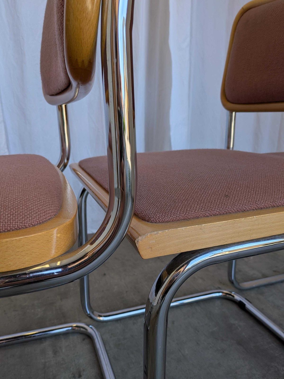 photo furniture Set Of 8 Vintage Cesca Chairs By Bene Austria, Mid Century Chrome Dining Chairs