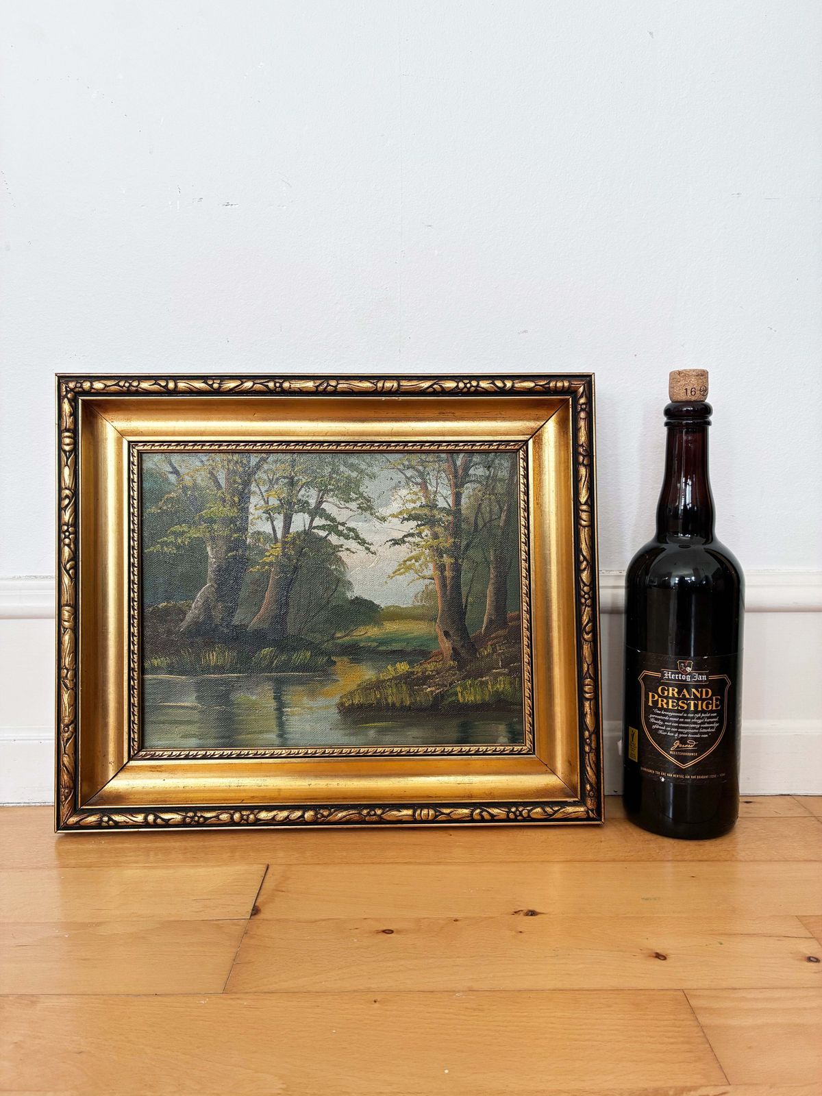 photo for sale Vintage landschap – olieverfschilderij op doek, gesigneerd