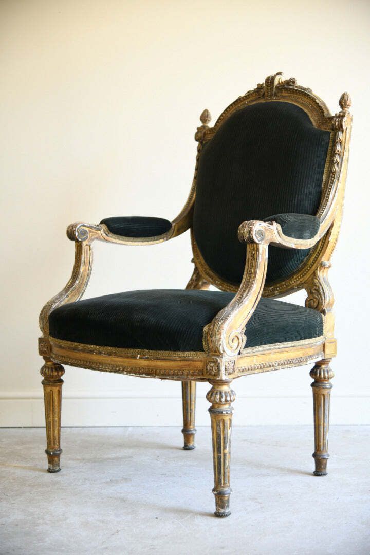 Antique Louis XVI Style Fauteuil Armchair photo vinterior