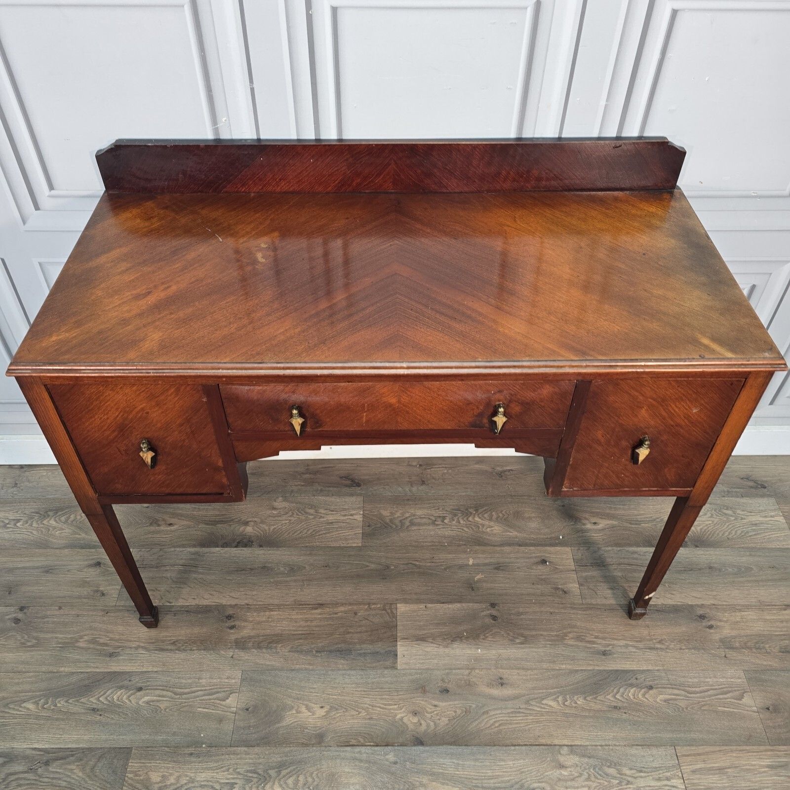 Antique Writing Desk Wooden Mahogany Veneer Console Dressing Table  Sideboard. photo buy