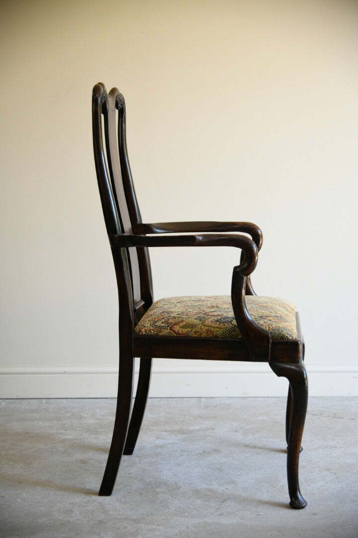 Georgian Style Oak Carver Chair photo furniture