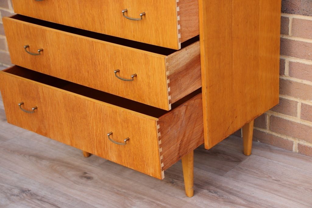 photo furniture Mid Century Oak Chest Of Drawers