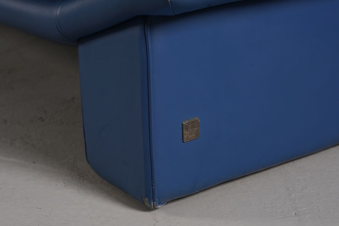 photo furniture Nicoletti Salotti Post Modern Leather Sofa, Italy 1980’s
