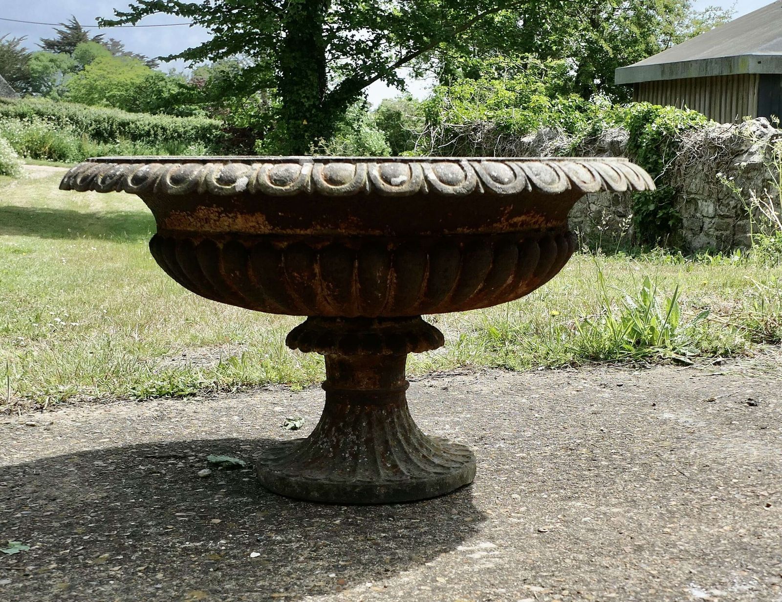 Large 19th Century Cast Iron Garden Urn, Garden Jardiniere