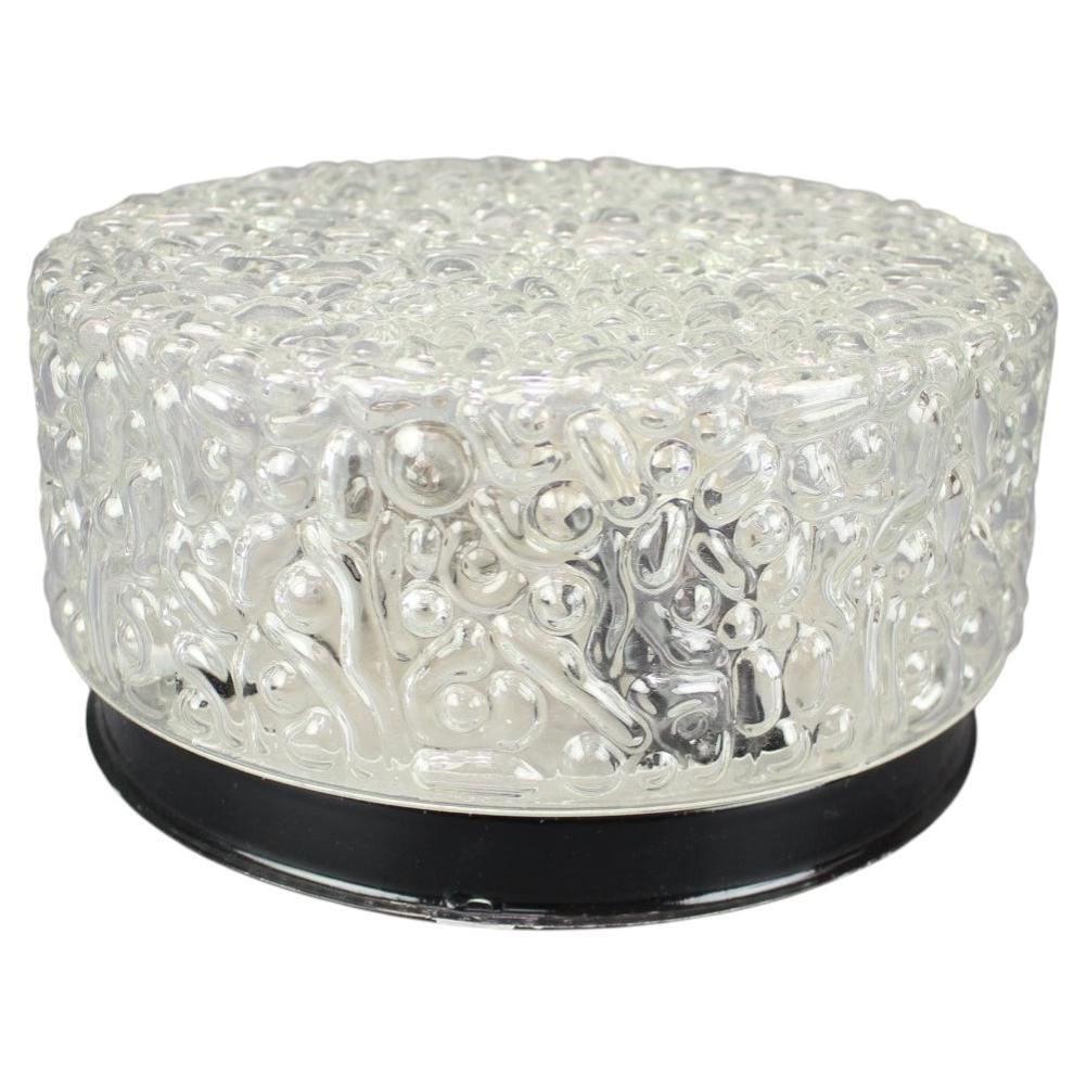 Mid-Century plafondlamp met bellenpatroon glas, Tsjecho-Slowakije, jaren 1960.
