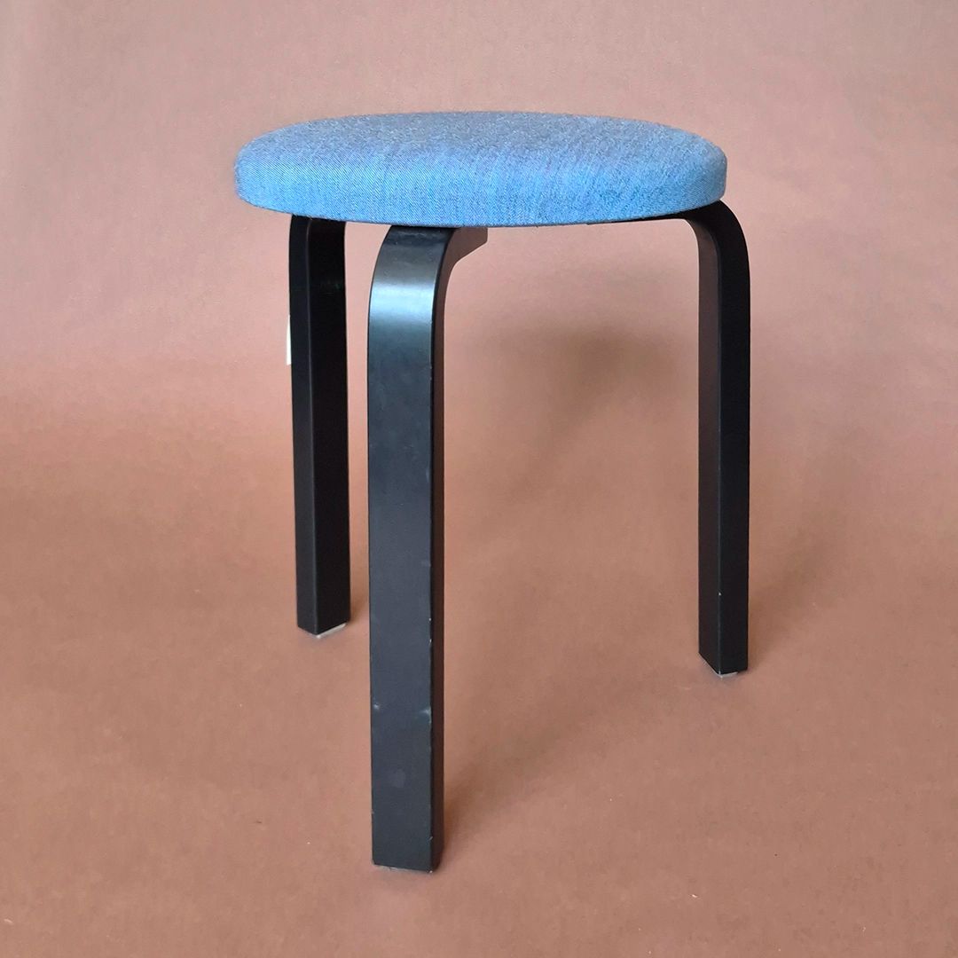 Artek Upholstered Stool 60 By Alvar Aalto: Modernist Mid Century Bent Plywood Style photo Furniture