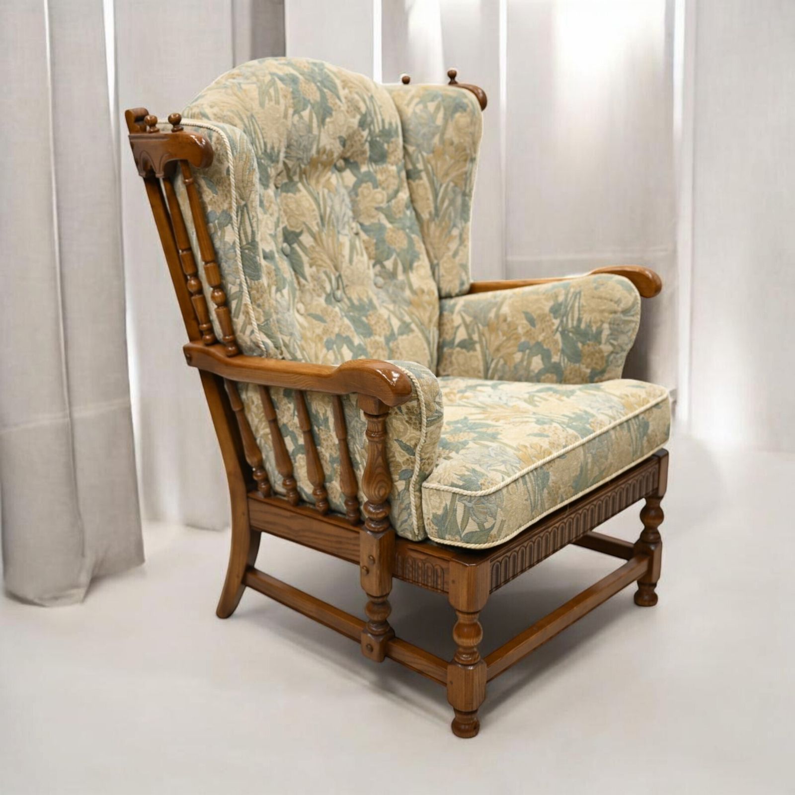Ercol Cloister Wing Back Easy Fireside Armchair Golden Dawn Free Delivery* photo vintage