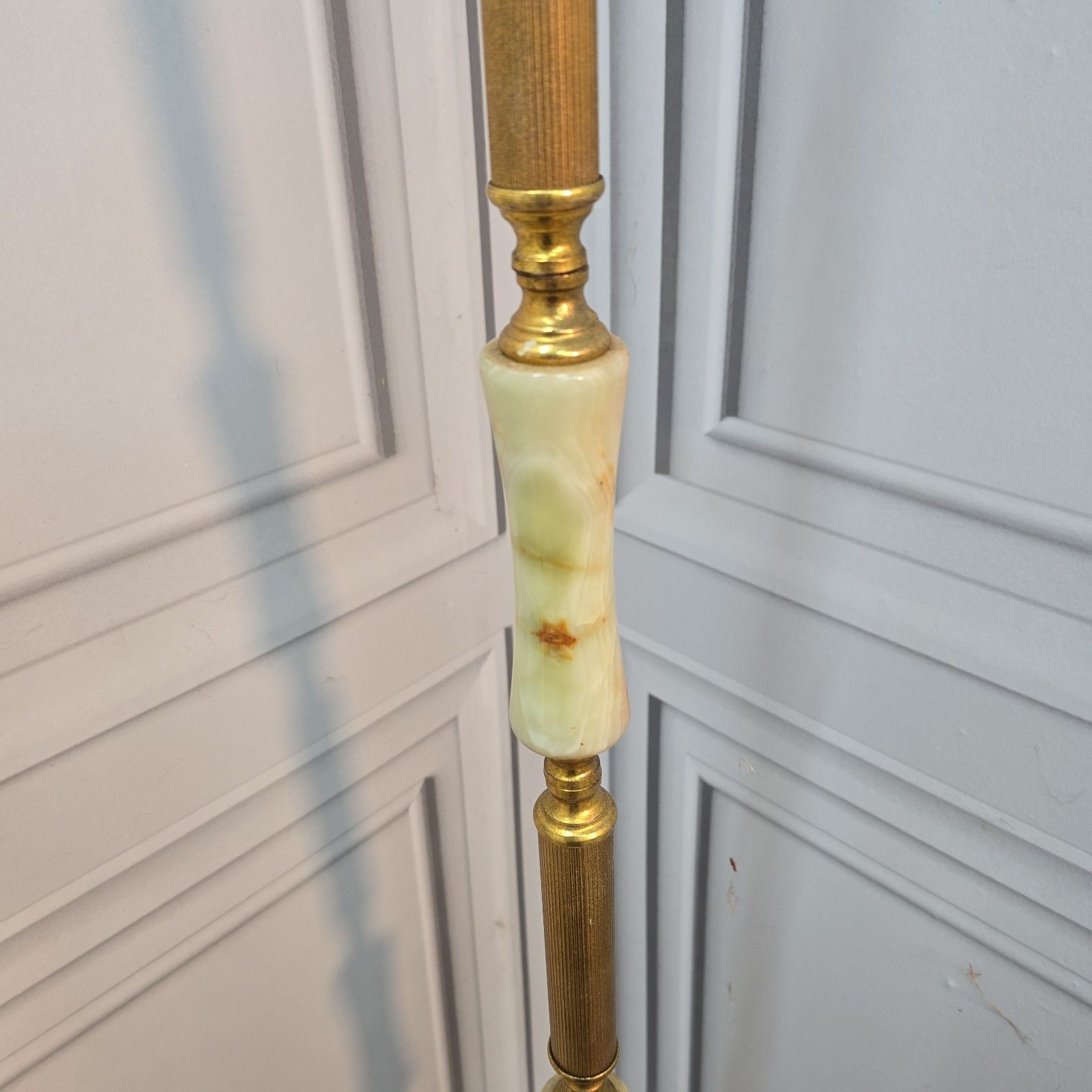 Lighting Vintage Marble Standard Lamp Retro Brass Floor Room Light For Rewire photo
