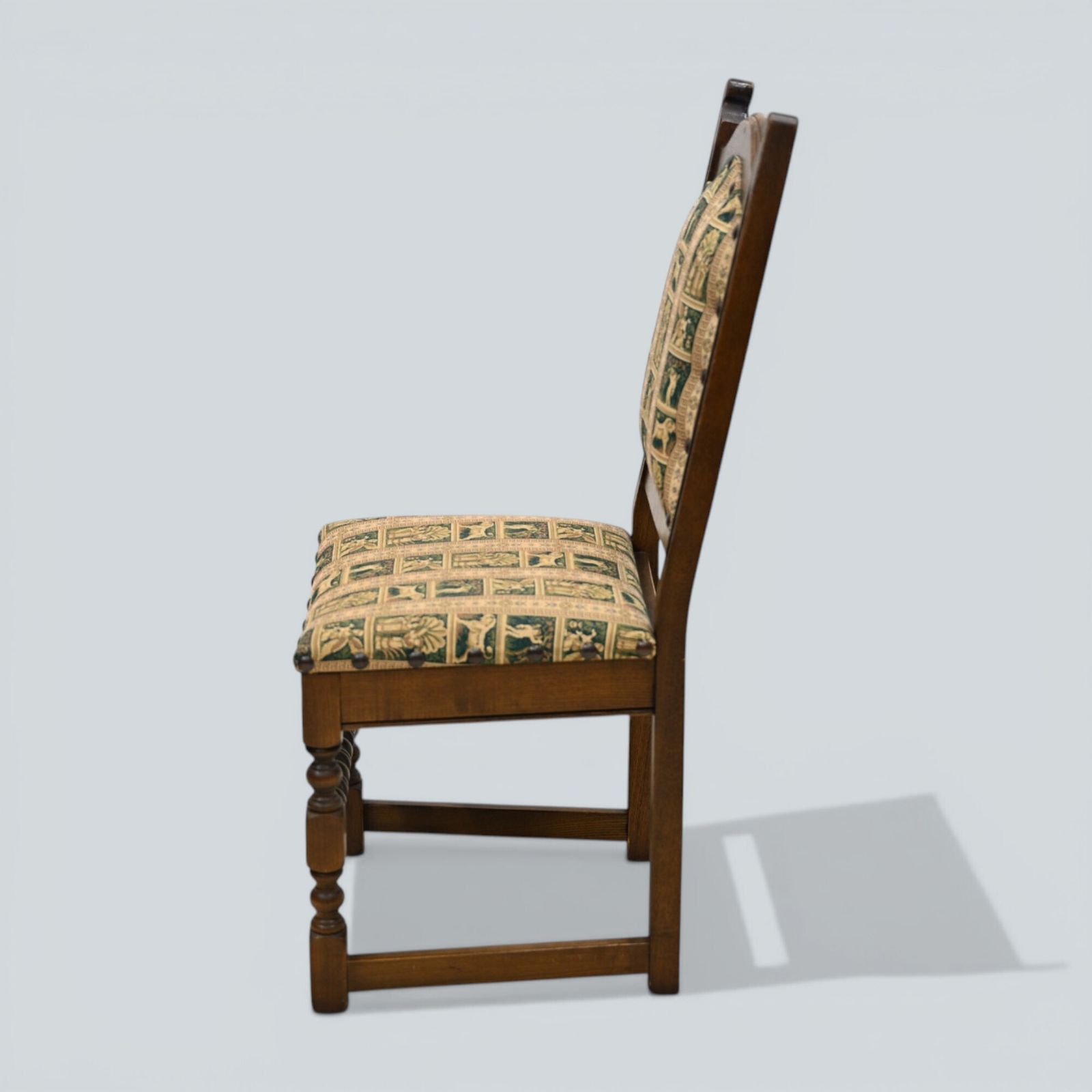 6 Old Charm Dining Chairs Premium Studded Upholstery Light Oak Free Uk Delivery* photo vinterior