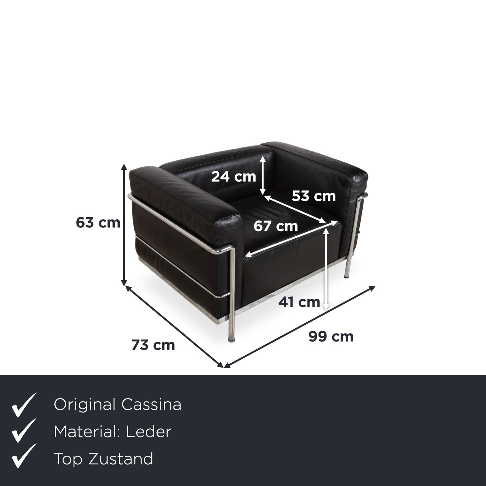 Cassina Le Corbusier LC3 Leren Fauteuil Zwart photo furniture