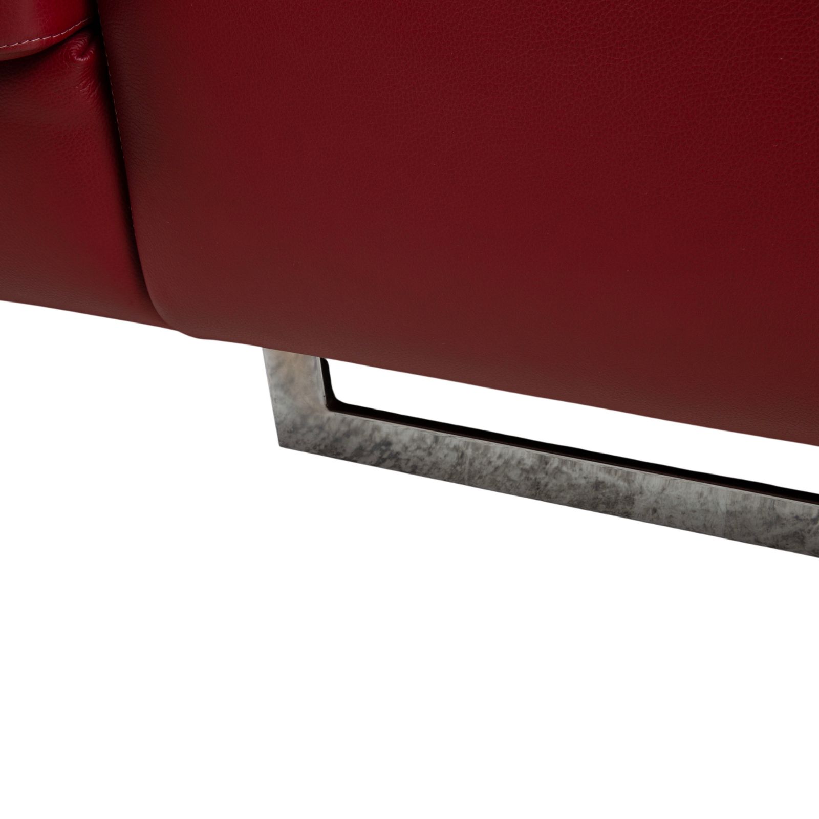 photo furniture Canapé d'angle Willi Schillig en cuir rouge, fonction manuelle