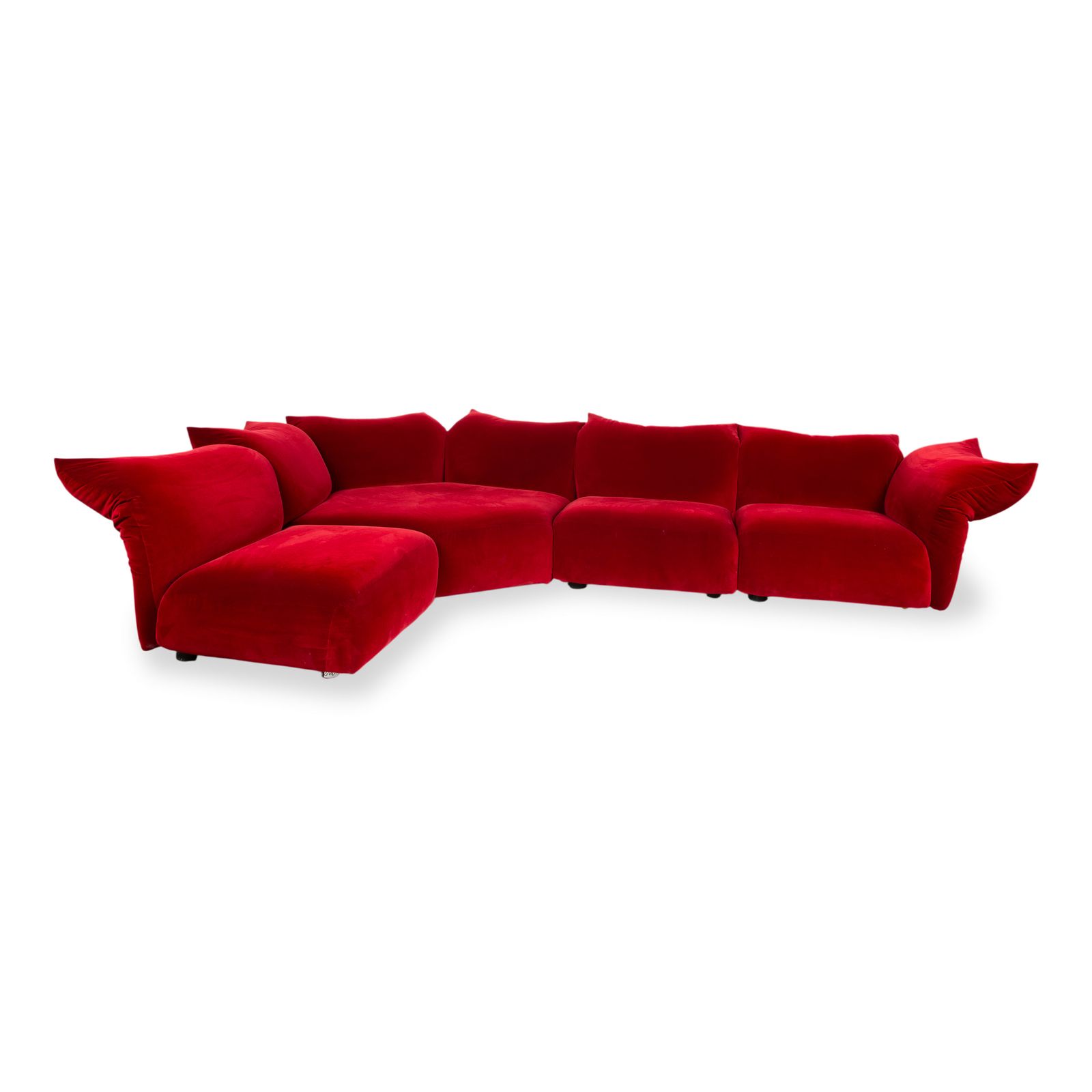 Edra Standard Stof Hoekbank Bordeauxrood Velours Chaise Links Manuele Functie photo for sale