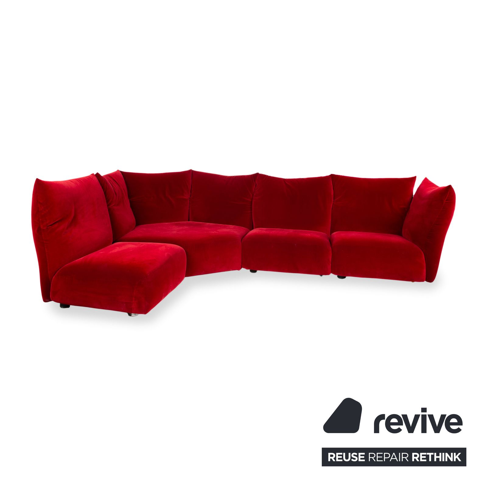 Edra Standard Stof Hoekbank Bordeauxrood Velours Chaise Links Manuele Functie photo Meubels