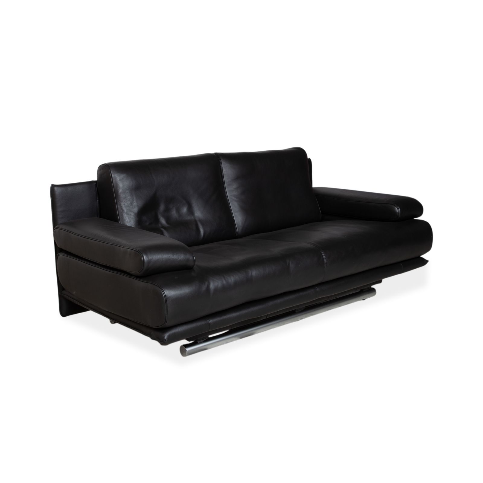 Canapé 2 places en cuir Rolf Benz 6500 noir, fonction manuelle photo furniture