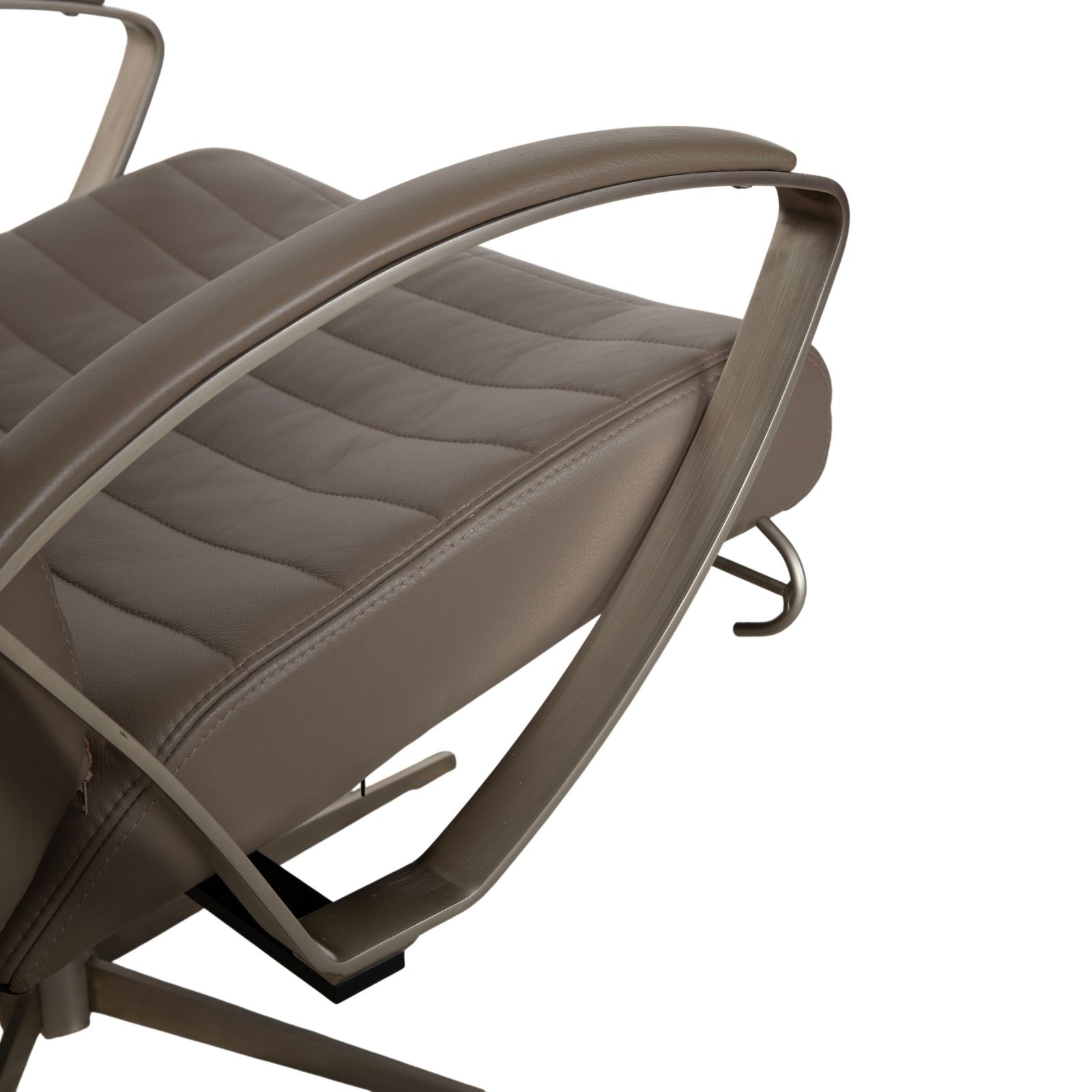 Fauteuil BoConcept Wing en cuir, vert olive, beige, gris, taupe, fonction manuelle photo vintage