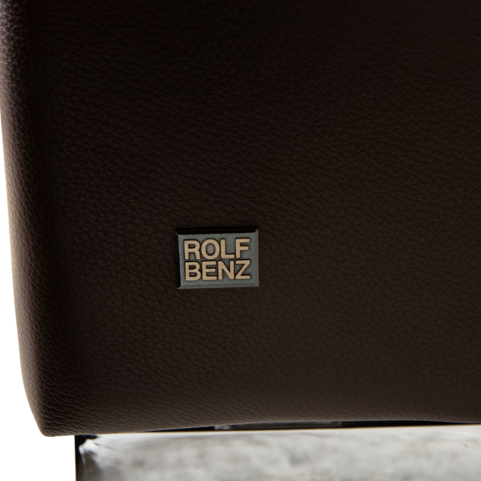 Fauteuil Rolf Benz Vida en cuir marron, chrome photo vinterior