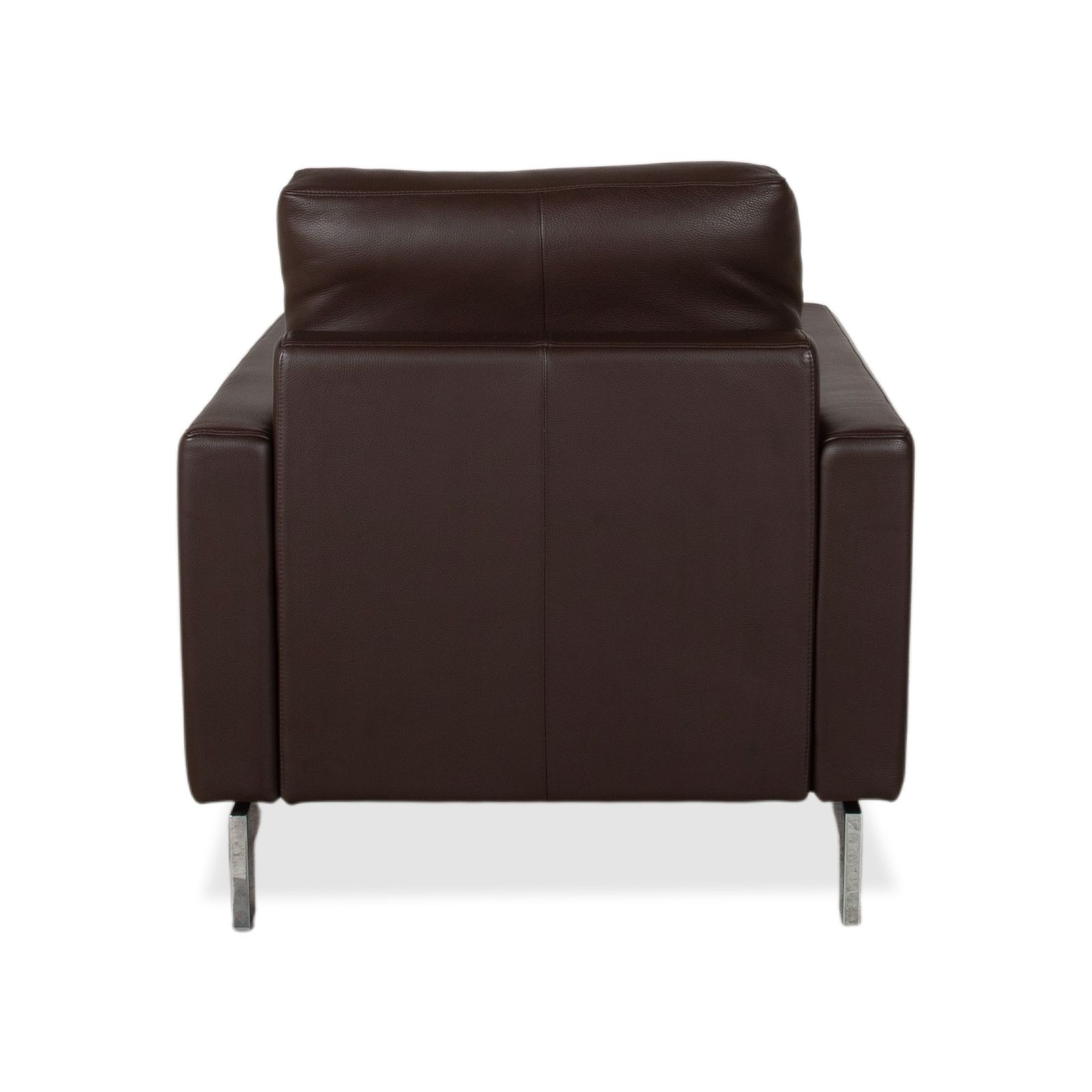Fauteuil Rolf Benz Vida en cuir marron, chrome photo vintage