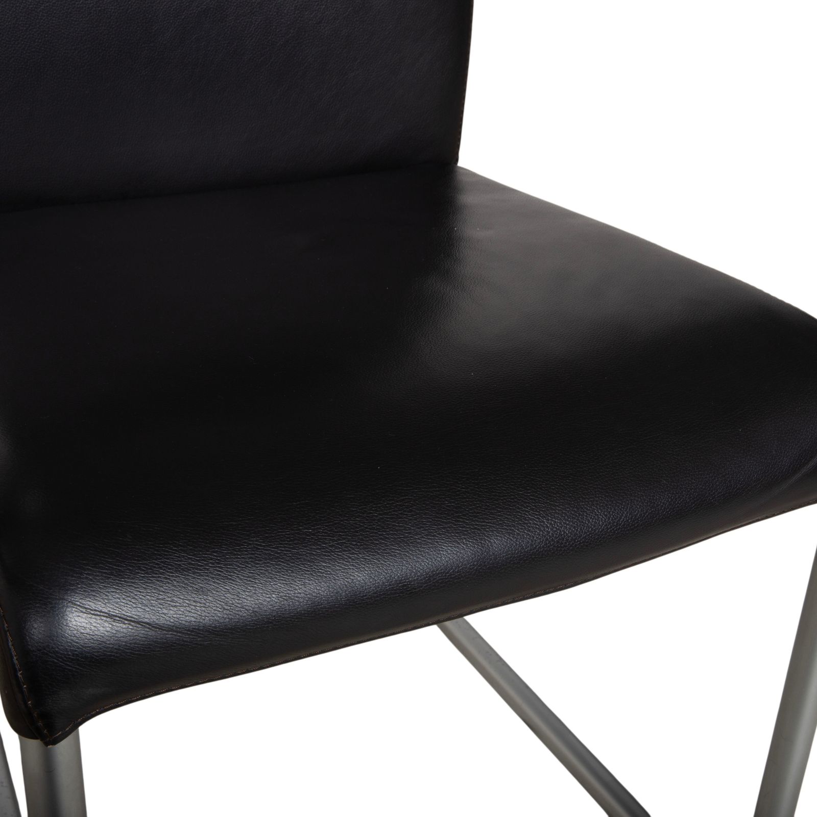 Hülsta D2 8 Piece Set Of Leather Cantilever Chairs In Black photo Furniture