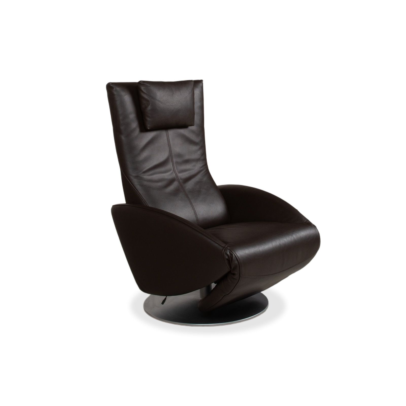 Fauteuil FSM Mate en cuir brun, brun foncé, moka, fonction électrique, batterie, fonction relax photo for sale