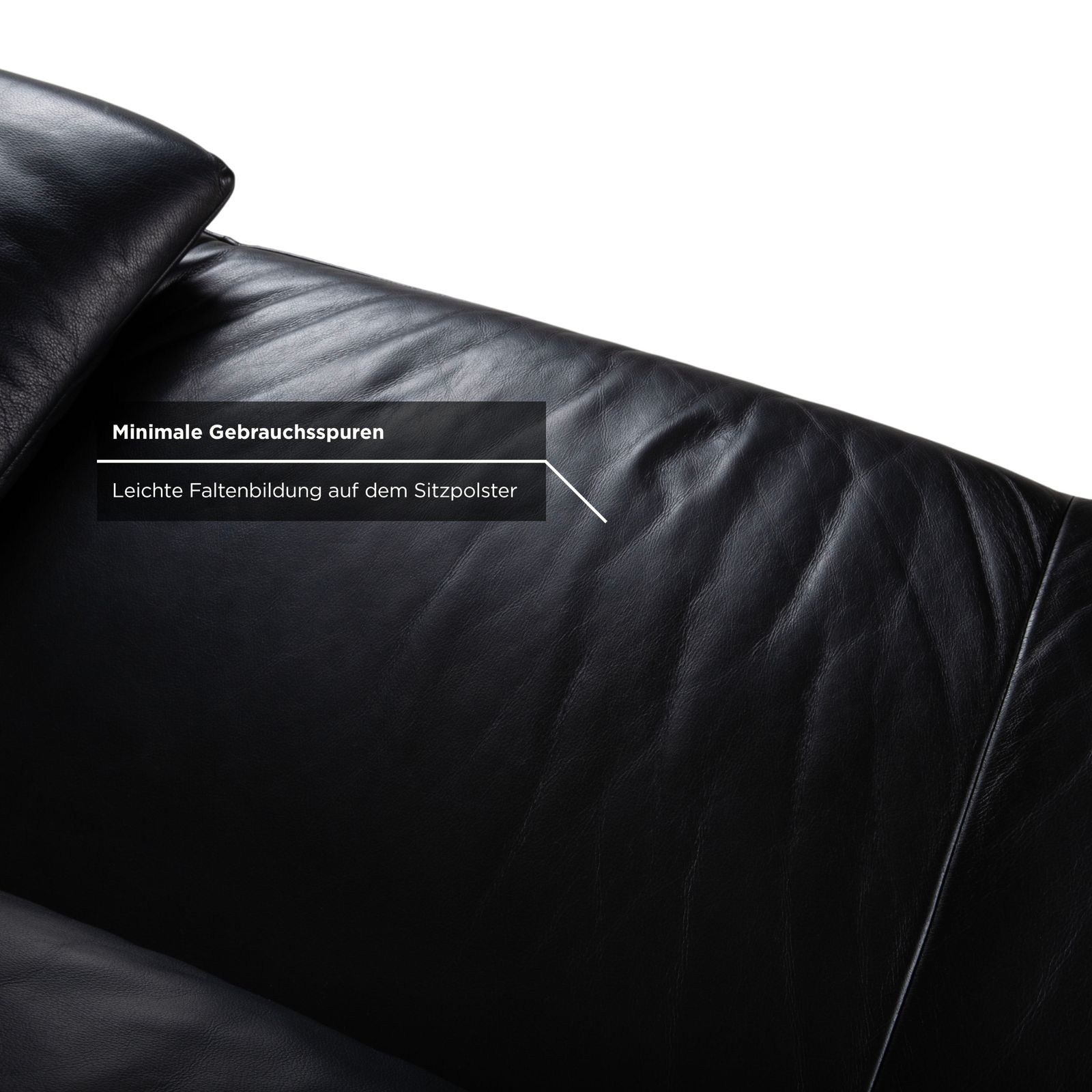 photo furniture Canapé 2 places Koinor Volare en cuir noir, fonction manuelle