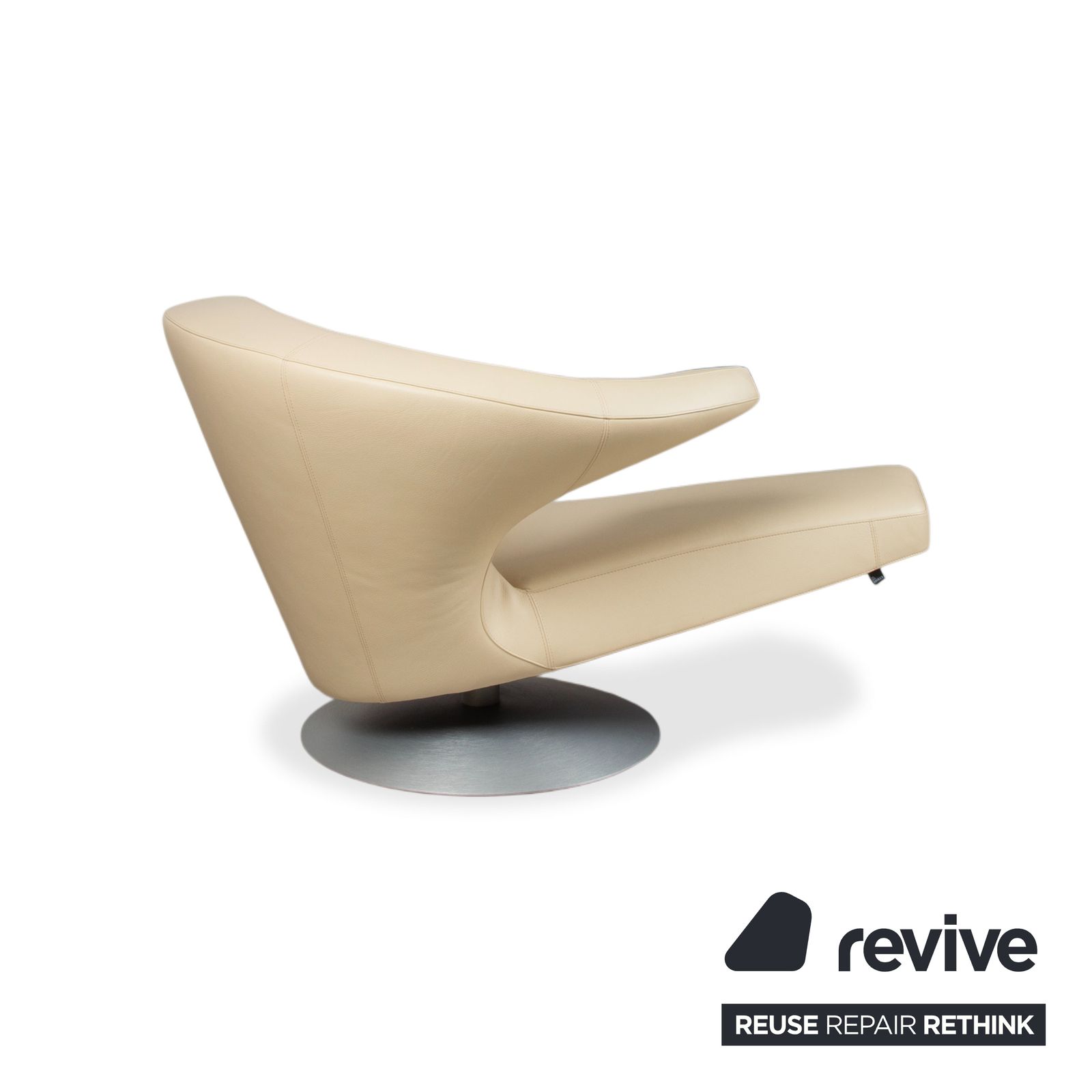 Fauteuil Leolux Parabolica en cuir crème, fonction manuelle photo Mobilier