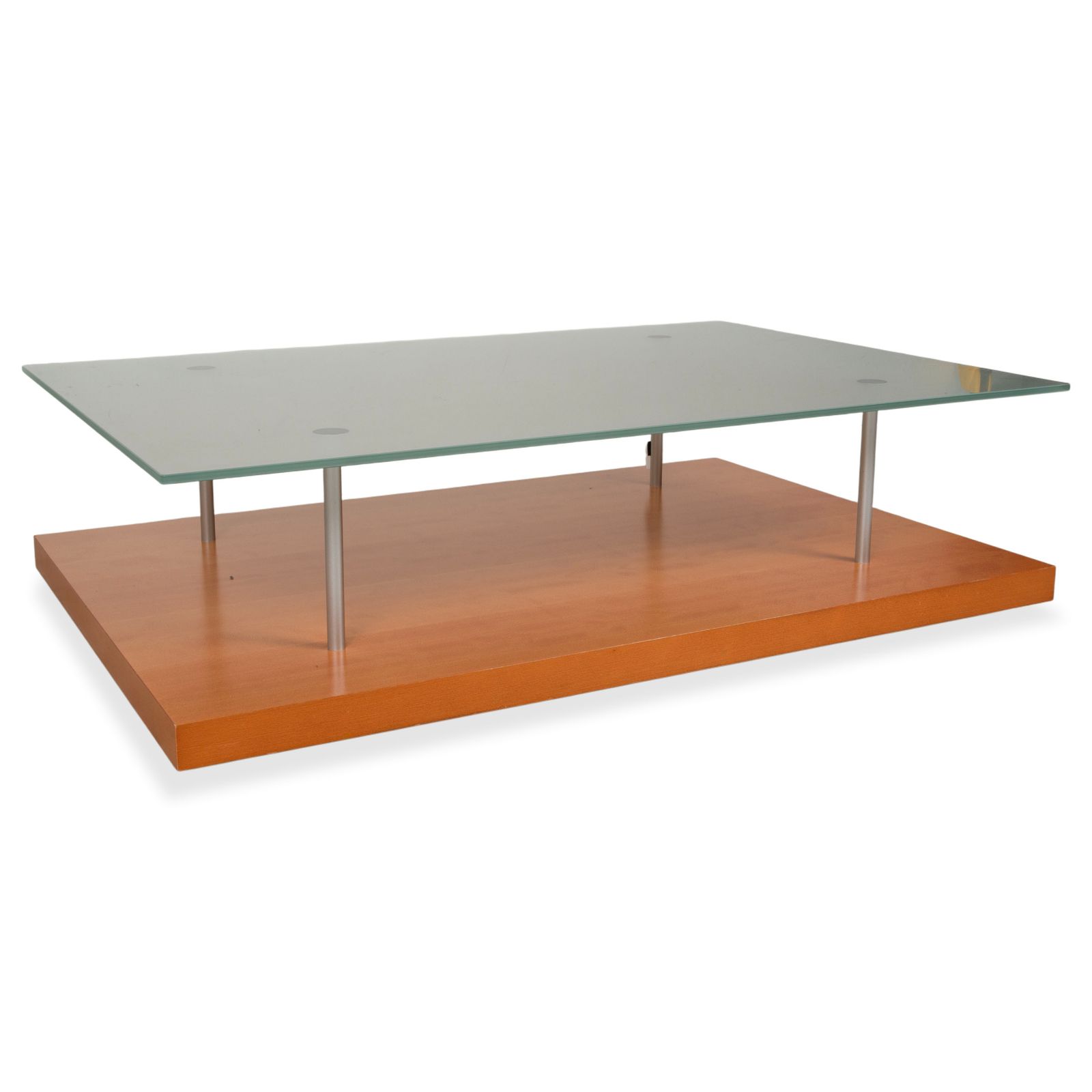 Table basse Ligne Roset en bois et verre, poirier brun, 120 x 78 cm