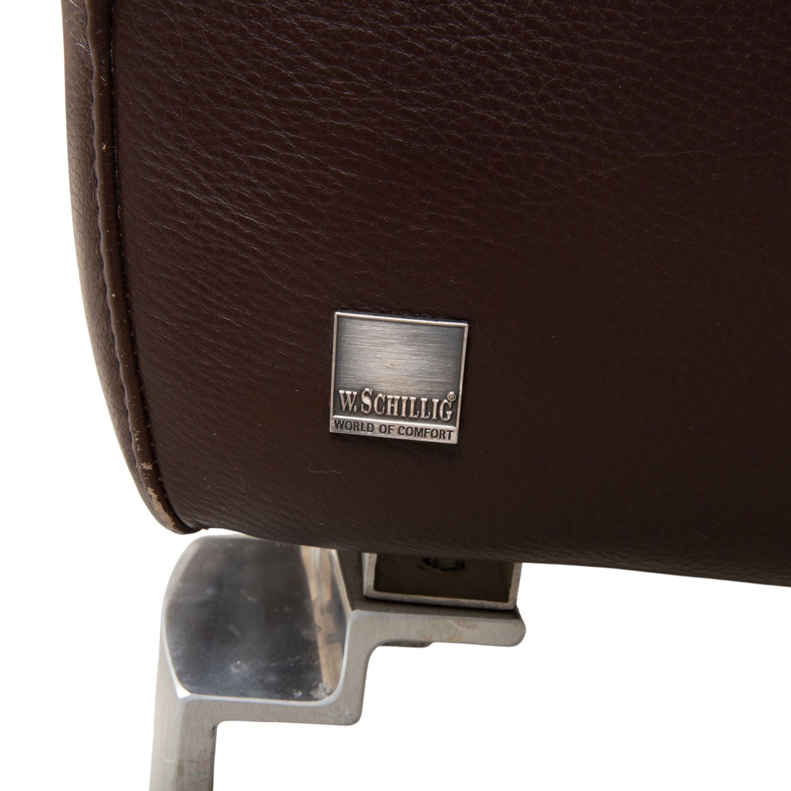 Fauteuil en cuir Willi Schillig brun photo vintage