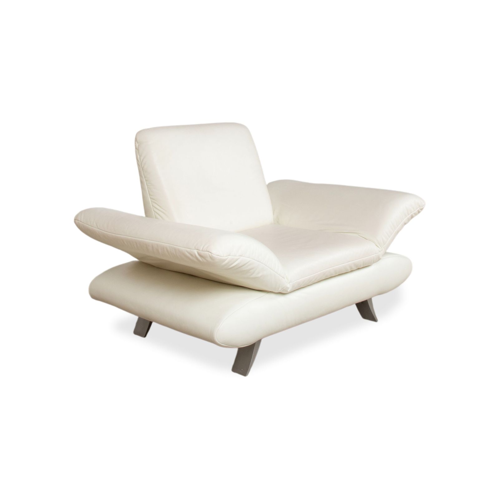 Fauteuil Koinor Rossini en cuir blanc crème, fonction manuelle photo for sale