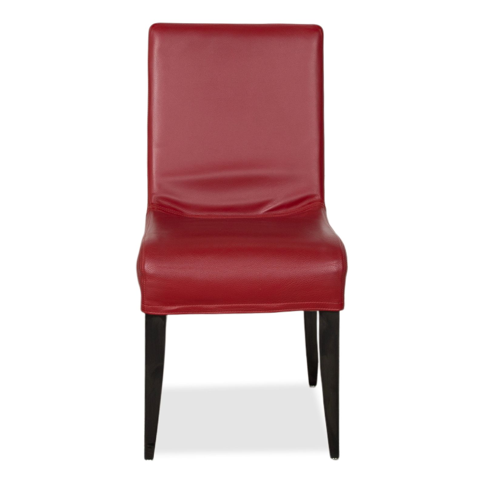 Mobilier Lot de 6 chaises Wittmann Isis en cuir rouge, pour salle à manger photo