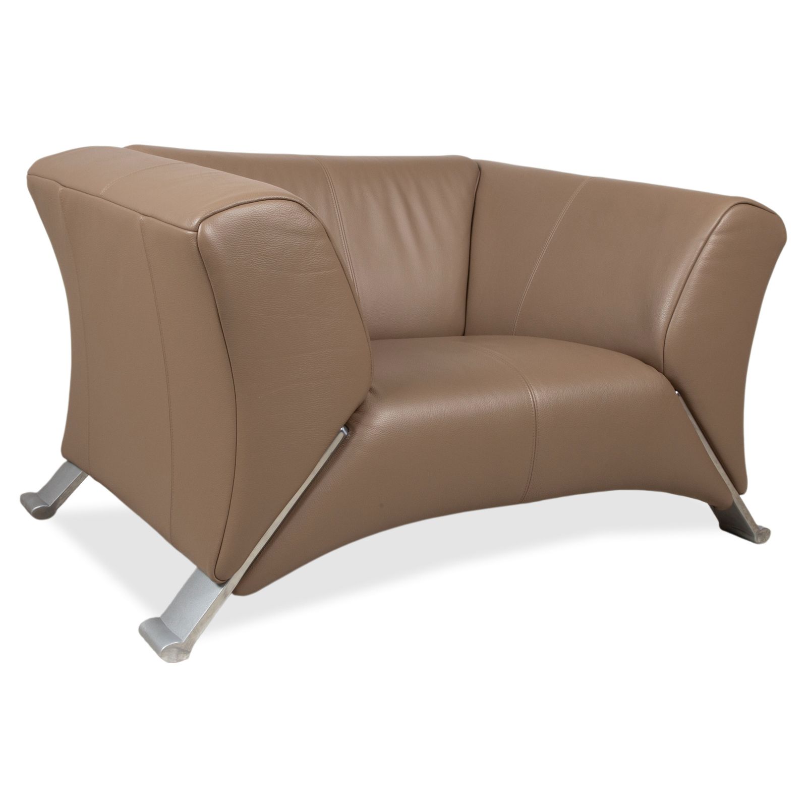 Fauteuil Rolf Benz 322 en cuir brun cognac