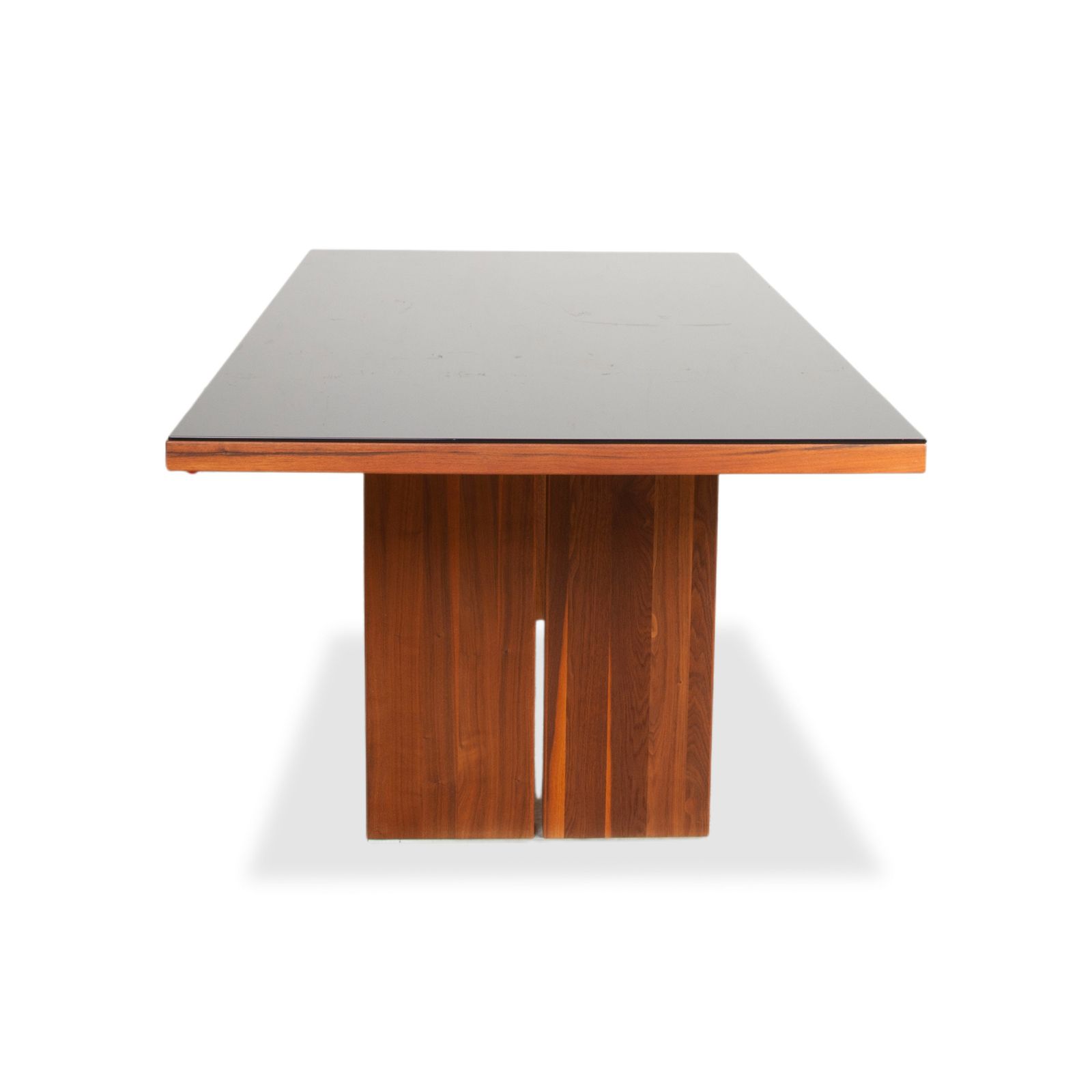 photo for sale Table à manger Rolf Benz, bois et verre, noire et marron, 190 x 100 cm